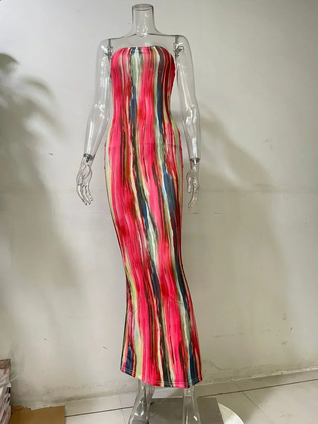 Printed Off-Shoulder Bandage Dress
