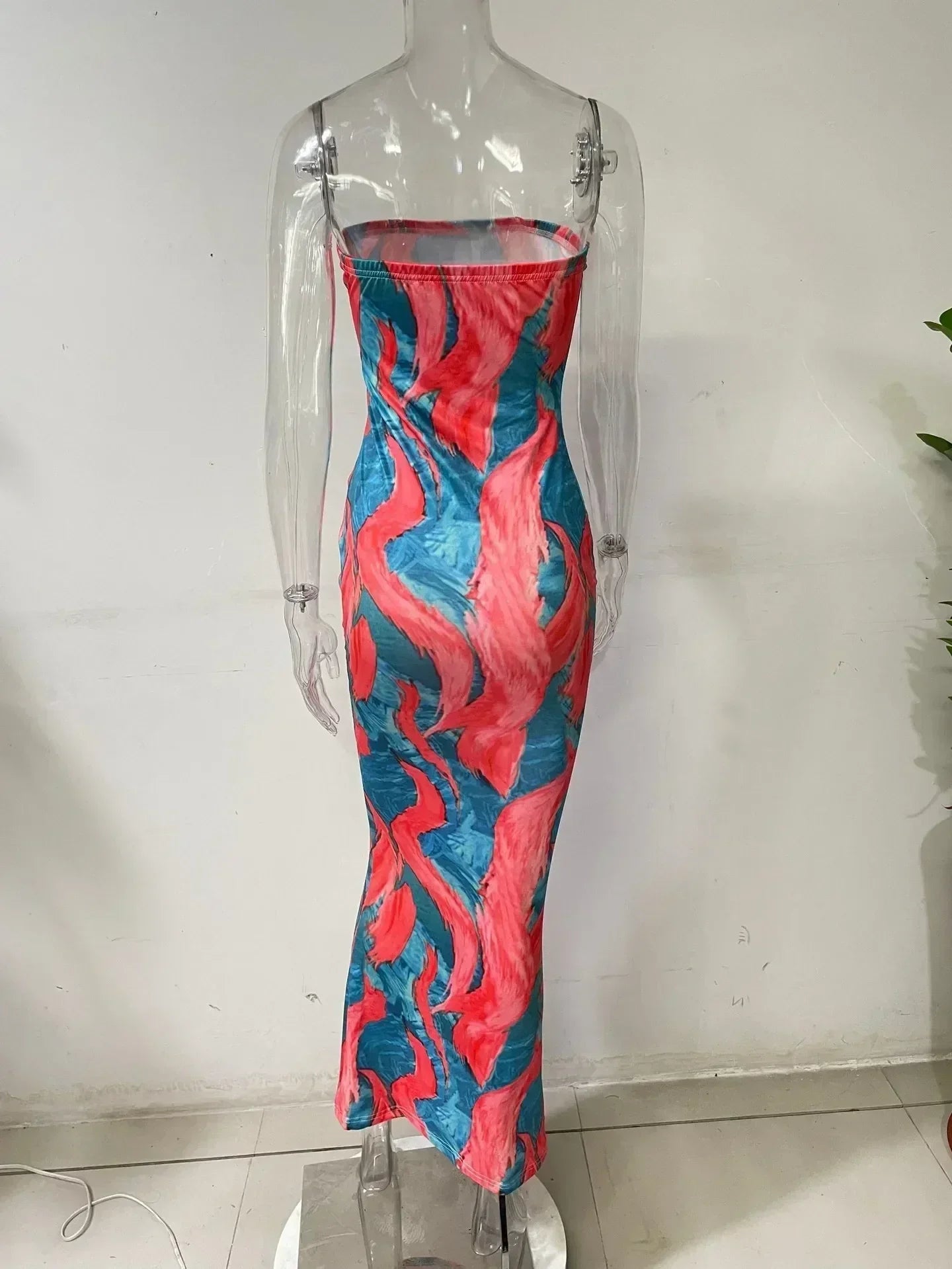 Printed Off-Shoulder Bandage Dress