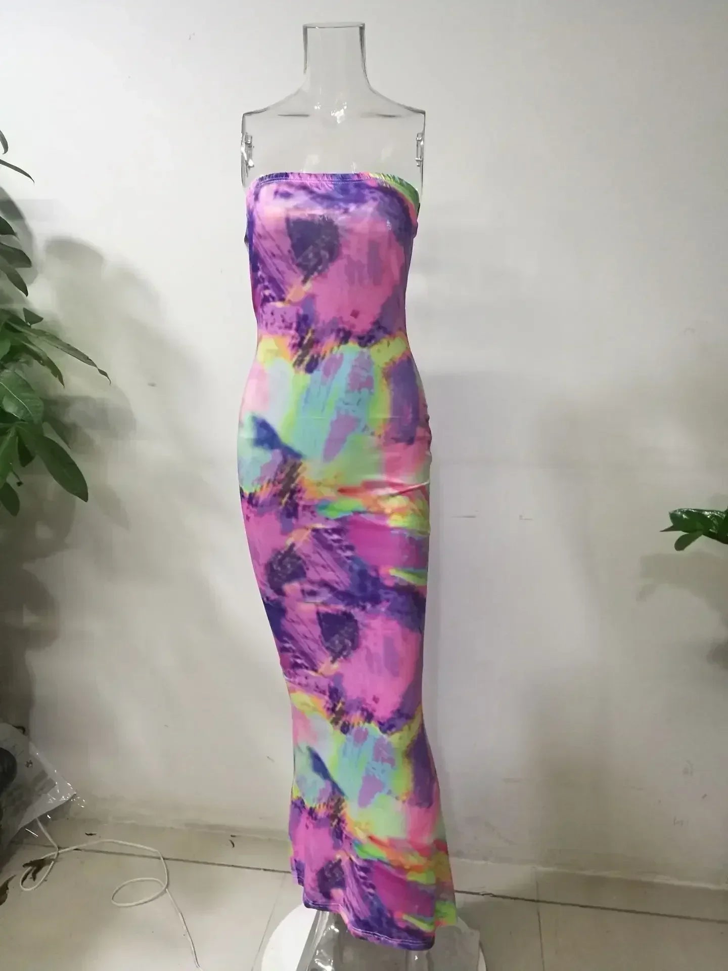 Printed Off-Shoulder Bandage Dress