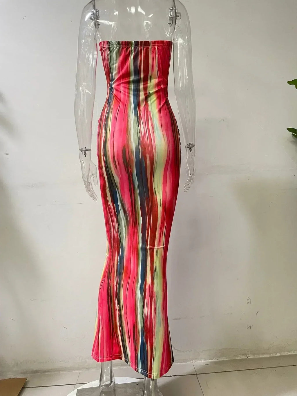 Printed Off-Shoulder Bandage Dress