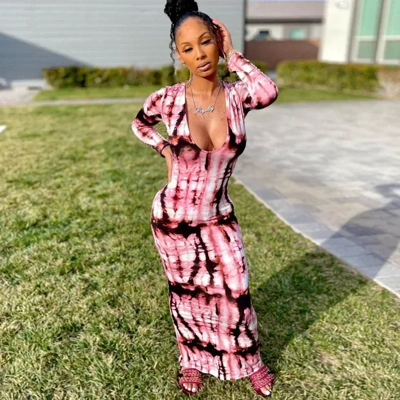 Printed Off-Shoulder Bandage Dress