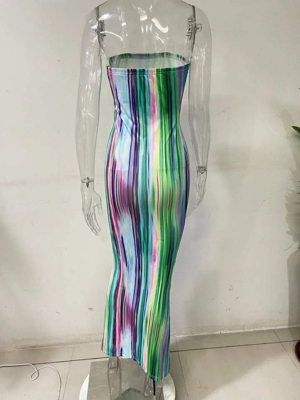 Printed Off-Shoulder Bandage Dress
