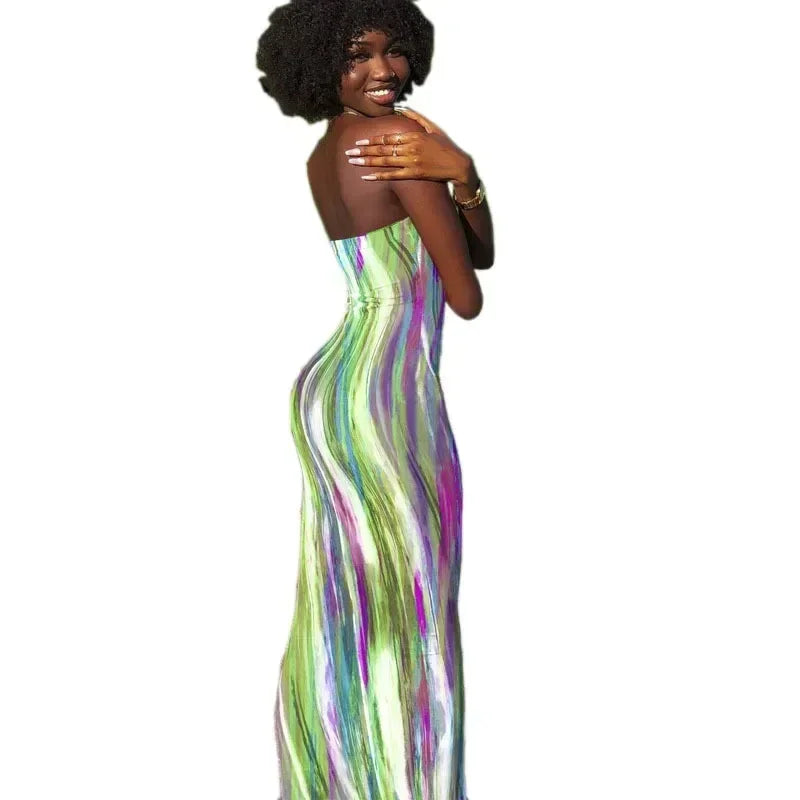 Printed Off-Shoulder Bandage Dress