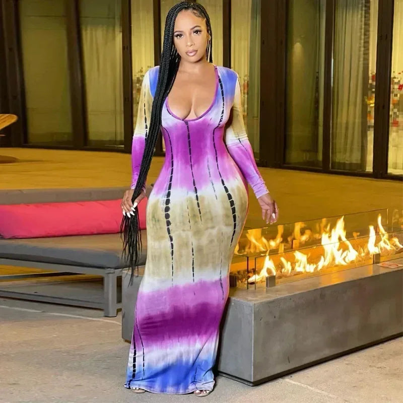 Printed Off-Shoulder Bandage Dress