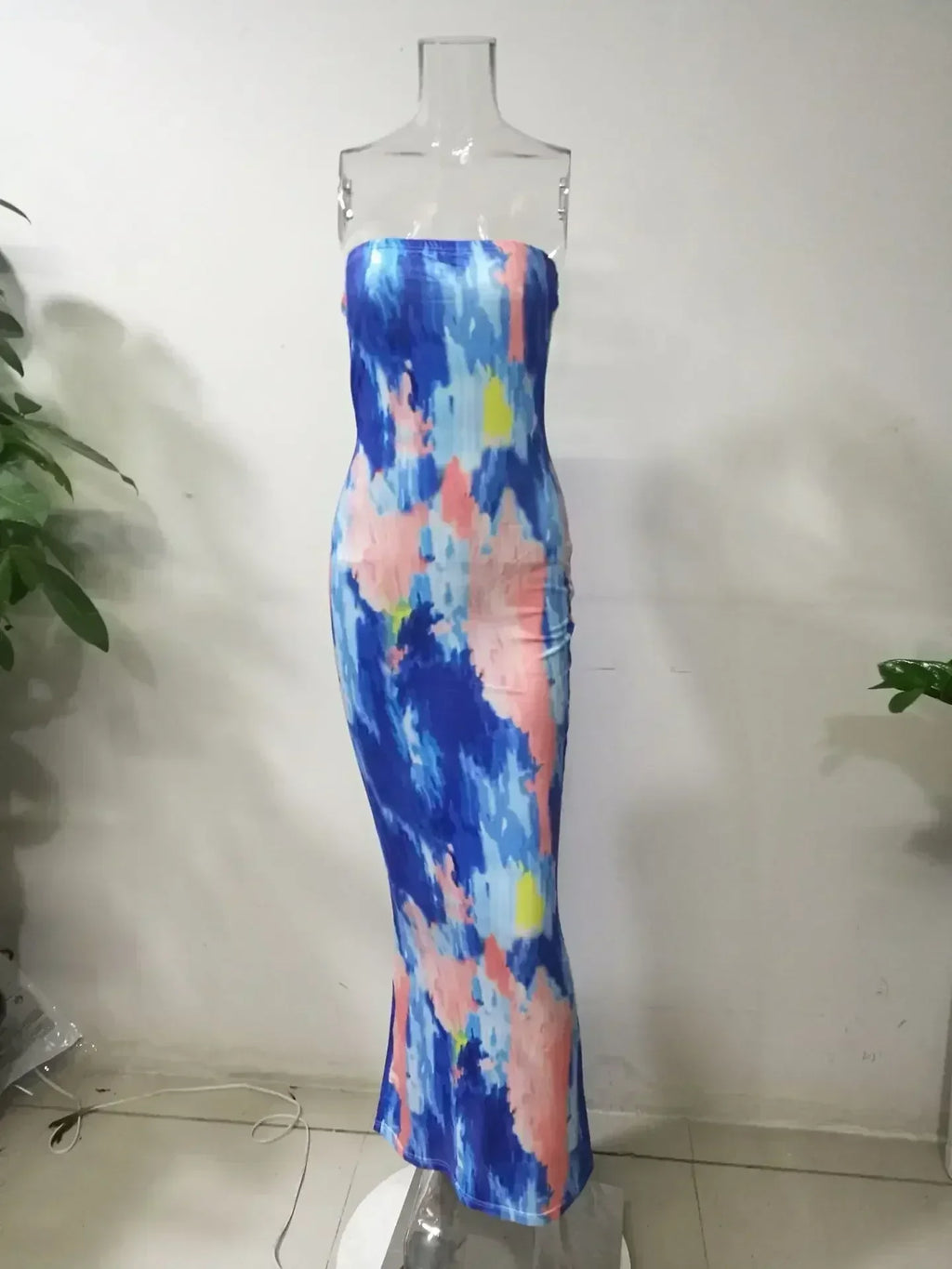 Printed Off-Shoulder Bandage Dress