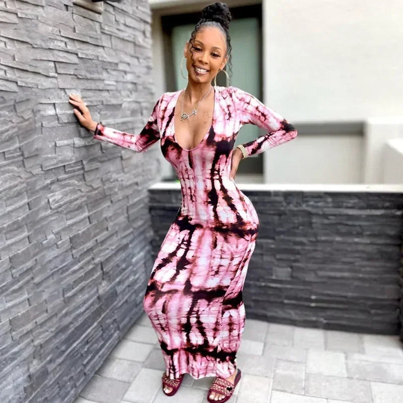 Printed Off-Shoulder Bandage Dress