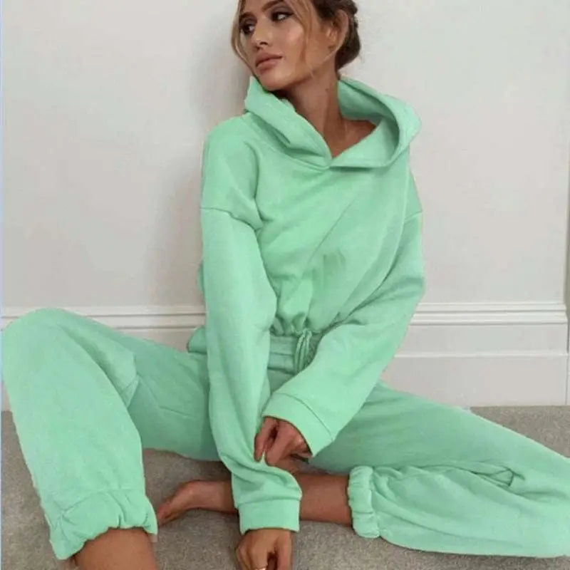 Pink Piece Sweatsuits Tracksuits Sexy Cropped Set